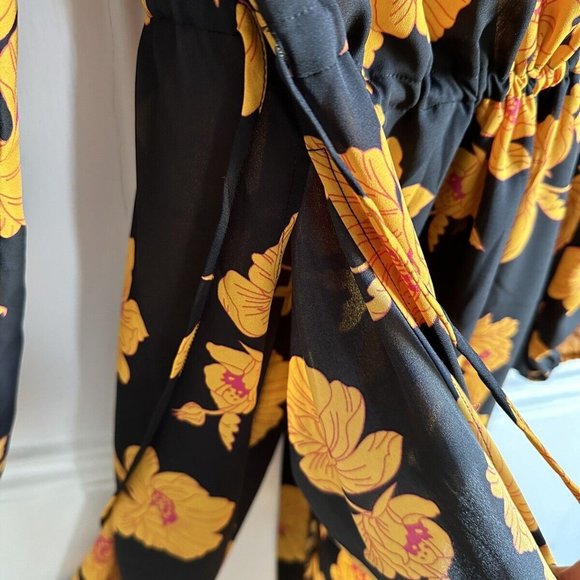 Octavia Women's Floral Tunic Jacket Coverall Tunic Size Medium Drawstring Waist - Picture 6 of 6